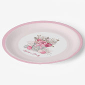 ピンクのイースターブランチ名花 ペーパープレート (アングル)