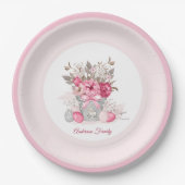 ピンクのイースターブランチ名花 ペーパープレート (正面)