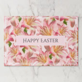 ピンクのイースターリリーランダムパターンフローラ写真撮影 ペーパーパッド (正面)