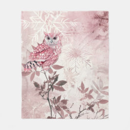 ピンクのウィンターウッドランドモダンベビー フリースブランケット