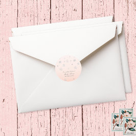 ピンクのウィンターワンダーランドの雪の結晶ベイビーシャワーのお favors ラウンドシール