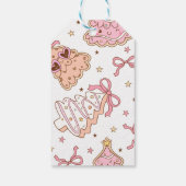 ピンクのウィンター ワンダーランド 1歳の誕生日ありがとう ギフトタグ (裏面)