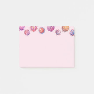 ピンクのウイルス細菌パターン ポストイット