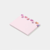 ピンクのウイルス細菌パターン ポストイット (アングル)