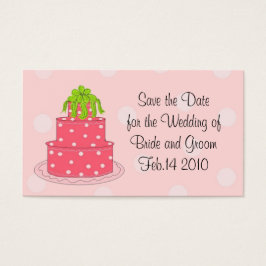 ピンクのウェディングケーキのSave the Date