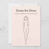 ピンクのウェディングシャワーのドレス当てクイズゲーム 招待状 (正面)