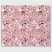 ピンクのウェディングデー ラッピングペーパー (フラット)