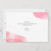 ピンクのウェディングドレスの水彩画　あなたは私のブライズメイドになってくれる？ 招待状 (裏面)