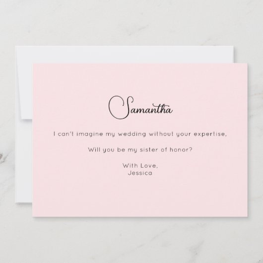 ピンクのウェディングプランナーの提案 招待状 (裏面)