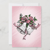 ピンクのウェディングベル 招待状 (裏面)