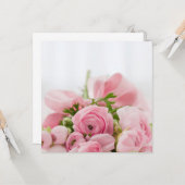 ピンクのウェディングローズ カード (正面/裏面インサイチュ)