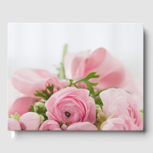 ピンクのウェディングローズ ゲストブック (正面)