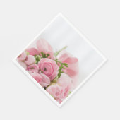 ピンクのウェディングローズ スタンダードランチョンナプキン (角)