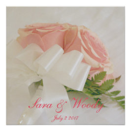 ピンクのウェディングローズ ポスター