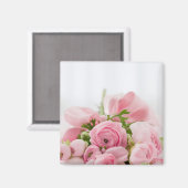 ピンクのウェディングローズ マグネット (正面/裏面)