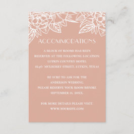 ピンクのウェディング宿泊施設。花のQRコード詳細 エンクロージャーカード