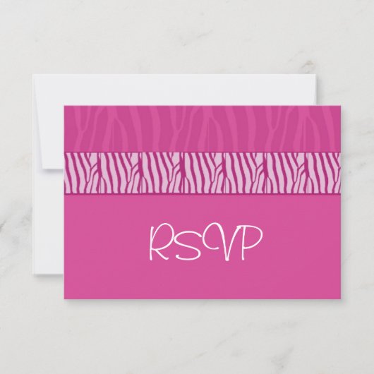 ピンクのウェディングRSVP 出欠カード (正面)