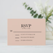 ピンクのウェディングRSVP 出欠カード (スタンド正面)