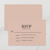 ピンクのウェディングRSVP 出欠カード (正面/裏面)