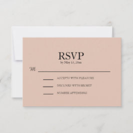ピンクのウェディングRSVP 出欠カード