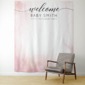 ピンクのウェルカムベイビーシャワーの背景 タペストリー (インサイチュ)