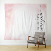 ピンクのウェルカムベイビーシャワー 背景 タペストリー (インサイチュ(横))