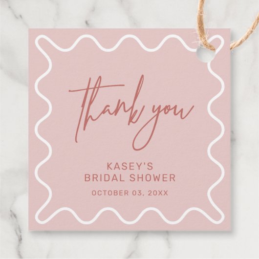 ピンクのウェーブボーダー サンクス タグ (裏面)