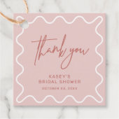 ピンクのウェーブボーダー サンクス タグ (正面)