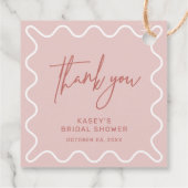 ピンクのウェーブボーダー サンクス フェイスタグ フェイバータグ (裏面)