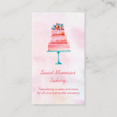 ピンクのウエディングケーキのベーカリー 名刺 (正面)