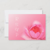 ピンクのウォーターリリーの花 RSVP カード (裏面)