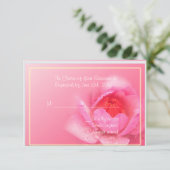 ピンクのウォーター・リリーの花の出欠確認カード 出欠カード (スタンド正面)