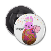 ピンクのウサギのアイスクリーム ボタン式栓抜き 栓抜き (正面)