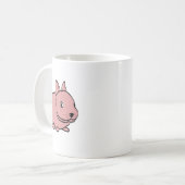 ピンクのウサギのデザイン入り陶器マグカップ コーヒーマグカップ (正面左)
