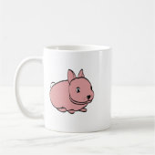ピンクのウサギのデザイン入り陶器マグカップ コーヒーマグカップ (左)