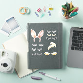 ピンクのウサギの耳のまつげ シール (iPadカバー)