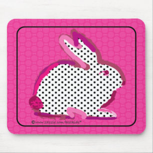 「ピンクのウサギ」のデジタル絵画のmousepad マウスパッド