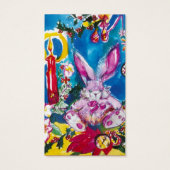 ピンクのウサギ、クリスマスキャンドルと葵 (裏面)