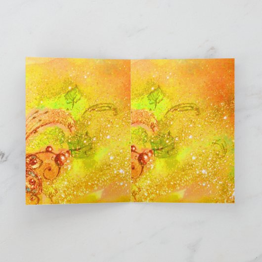 ピンクのウサギ、クリスマスキャンドルと葵 シーズンカード (内部)