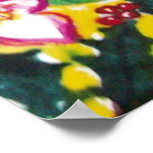 ピンクのウサギ、クリスマスキャンドルと葵 ポスター (角)