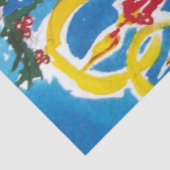 ピンクのウサギ、クリスマスキャンドルと葵 薄葉紙 (詳細)