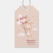 ピンクのウサギ 赤ちゃんのお披露目 お礼 ギフトタグ (裏面)