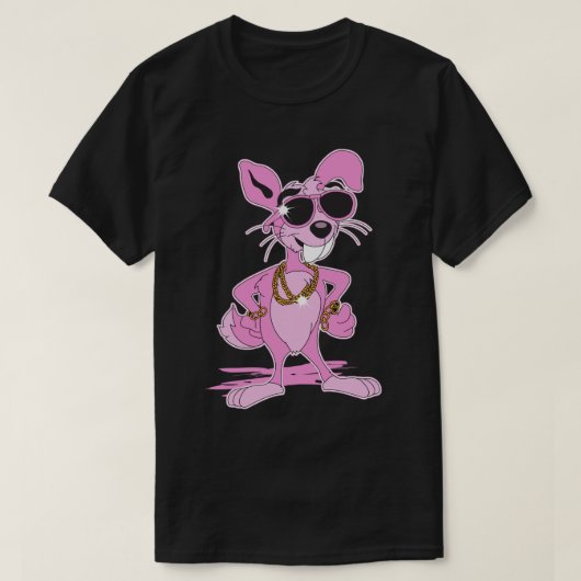 ピンクのウサギ Tシャツ (デザイン正面)