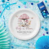 ピンクのウッドランドのキノコの赤ちゃんシャワー ペーパープレート (パーティー)