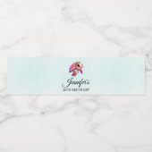 ピンクのウミガメお洒落&かわいいパーティー ペットボトルラベル (シングルラベル)