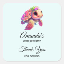 ピンクのウミガメお洒落&かわいい誕生日