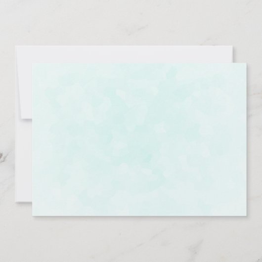 ピンクのウミガメお洒落&かわいい誕生日 招待状 (裏面)