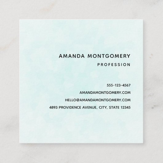 ピンクのウミガメお洒落&かわいい スクエア名刺 (裏面)