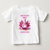 ピンクのウーパールールーの女の子の誕生日ガールパーソナライズド ベビーTシャツ (正面)