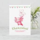 ピンクのウーパールール 楽しい子供の誕生日パーティー サンキューカード (スタンド正面)